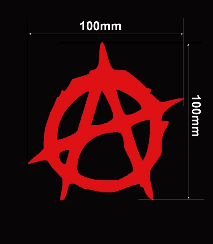 Size-Red-Anarchy-Vehicle-Sticker-Car-Window-Laptop-Decal-100x100mm