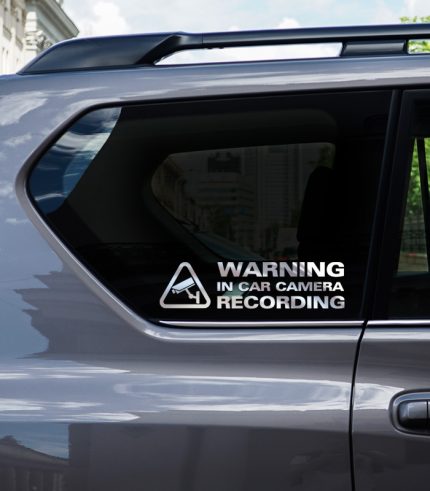 feedback-Mirror-Silver-Warning-In-Car-Camera-Recording-Vehicle-Sticker-Car-Window-Decal-200x50mm