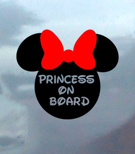 Black-Princess-On-Board-Cute-Minnie-Mouse-Ears-Vehicle-Sticker-Car-Window-Decal-130x114mm