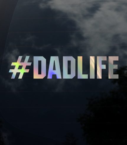 Chrome-Rainbow-Dadlife-Hashtag-Baby-on-Board-Vehicle-Sticker-Car-Window-Decal-200x40mm