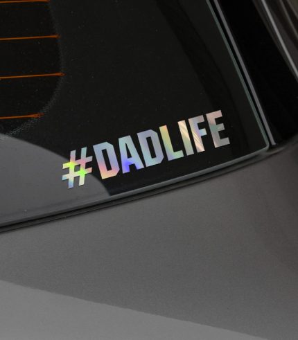 Chrome-Rainbow-Dadlife-Hashtag-Baby-on-Board-Vehicle-Sticker-Car-Window-Decal-200x40mm-feedback