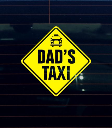 Dads-Taxi-Baby-on-Board-Vehicle-Sticker-Car-Window-Decal-120x120mm