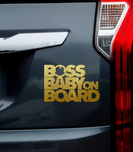 Metal-Glod-Boss-Baby-On-Board-Vehicle-Sticker-Car-Window-Decal-200mm-feedback