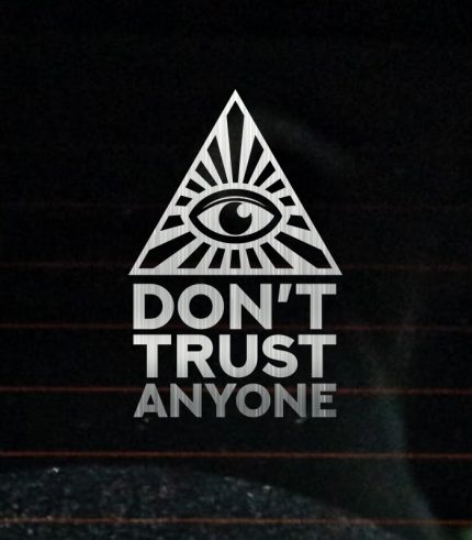 Metal-Silver-Illuminati-AnonymousDont-Trust-Anyone-Vehicle-Sticker-Car-Window-Decal-130x200mm