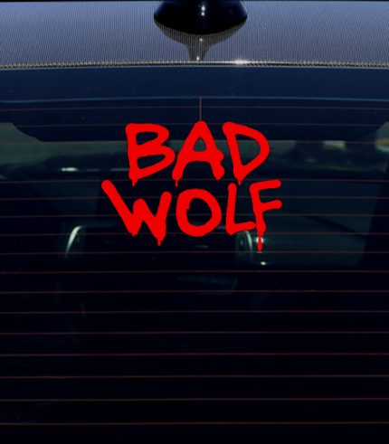 Red-Bad-Wolf-Vehicle-Sticker-Car-Window-Decal-180x130mm-feedback