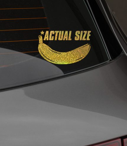 Shimmer-Gold-Banana-Actual-Size-Vehicle-Sticker-Car-Window-Decal-200mm-feedback