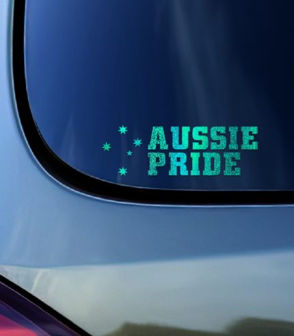 Shimmer-Green-Aussie-Pride-Vehicle-Sticker-Car-Window-Decal-200x65mm-feedback