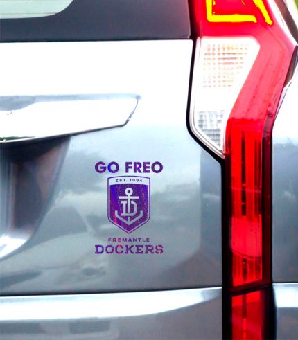 Shimmer-Purple-AFL-Fremantle-Dockers-Go-Freo-Vehicle-Sticker-Car-Window-Decal-feedback