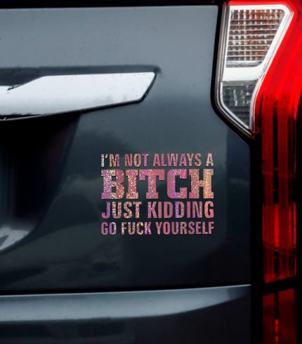 Shimmer-Rose-Gold-Im-Not-Always-a-Bitch-Just-Kidding-Go-Fck-Yourself-Vehicle-Sticker-Car-Window-Decal-feedback