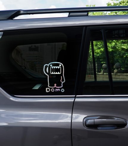 Shimmer-Silver-Domo-Kun-Vehicle-Sticker-Car-Window-Decal-130x180mm