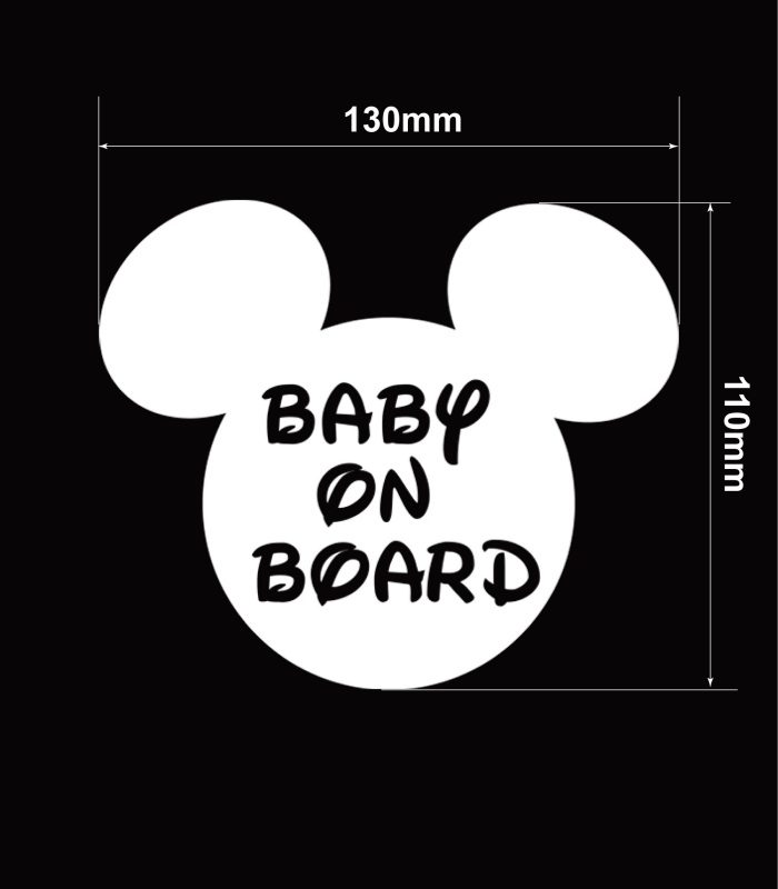 Size-Baby-On-Board-Cute-Mouse-Ears-Vehicle-Sticker-Car-Window-Decal-130x110mm