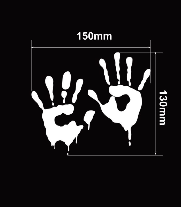 Size-Bloody-Zombie-Hands-Vehicle-Sticker-Car-Window-Decal-150x130mm