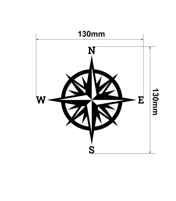 Size-Compass-Vehicle-Sticker-Car-Window-Decal-130x130mm