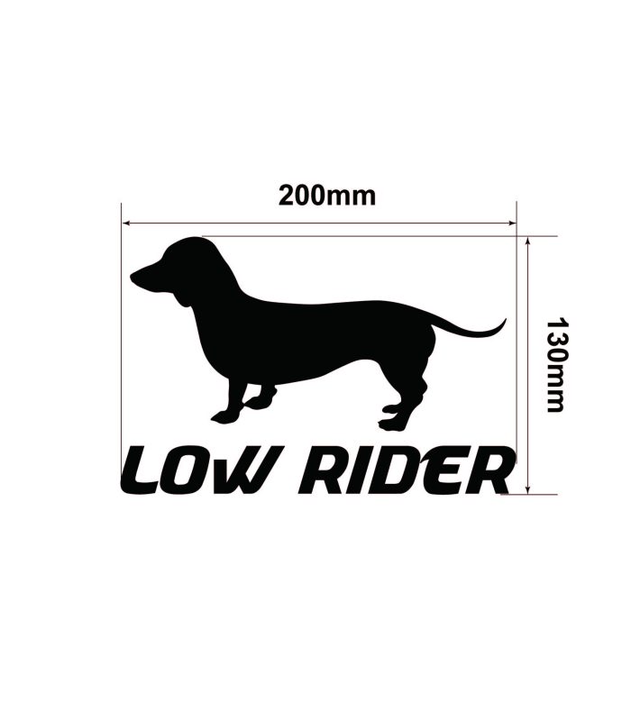 Size-Dachshund-Low-Rider-Vehicle-Sticker-Car-Window-Decal-130x200mm