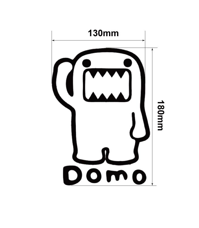 Size-Domo-Kun-Vehicle-Sticker-Car-Window-Decal-130x180mm