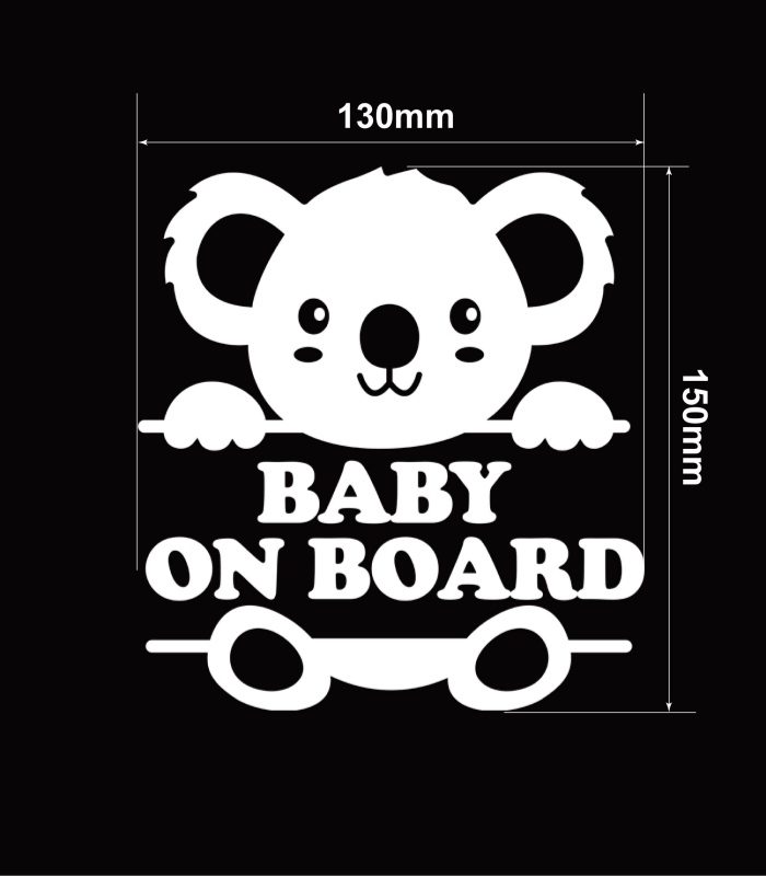 size-Baby-On-Board-Koala-Vehicle-Sticker-Car-Window-Decal130X150mm