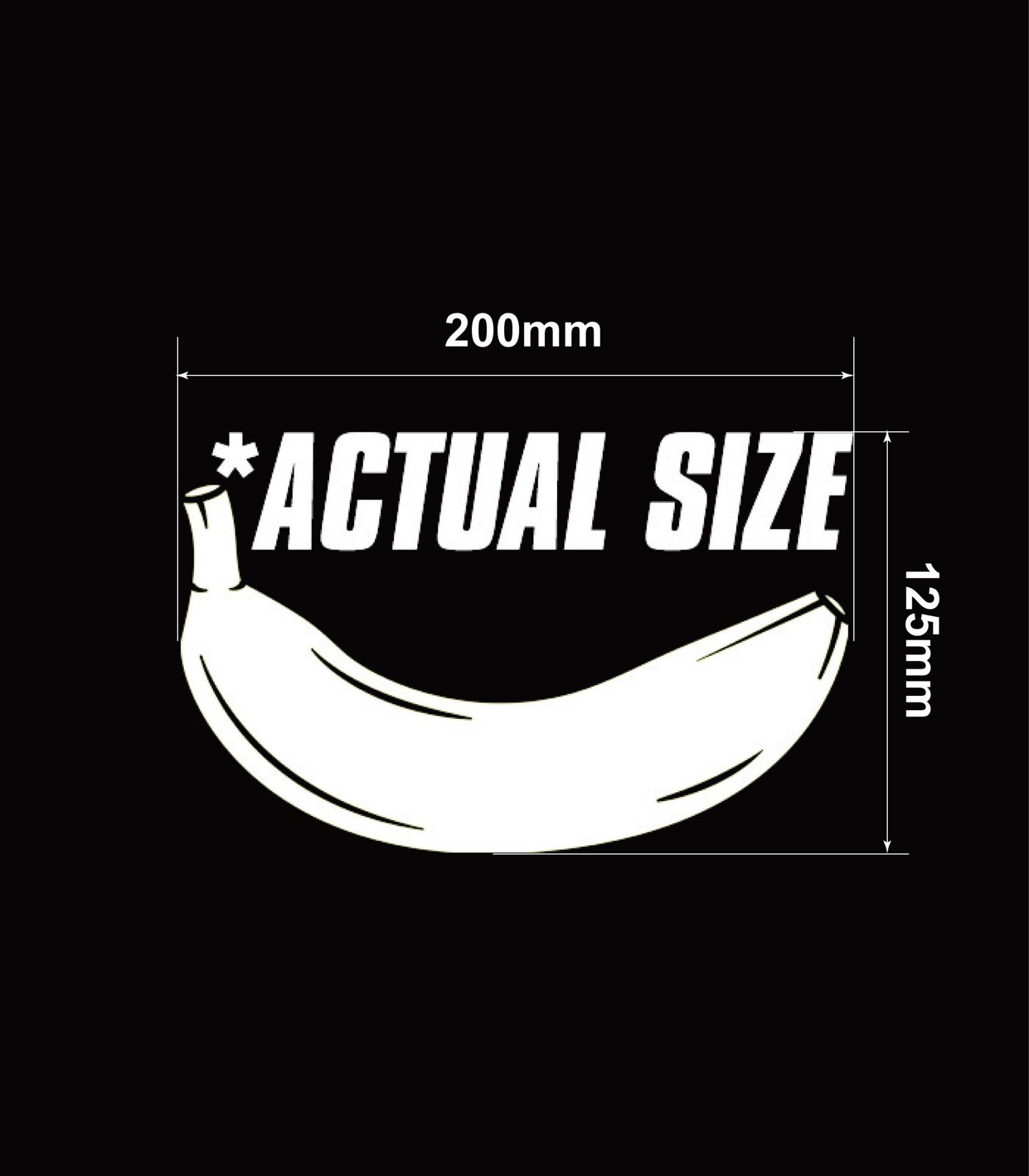 Real Scale Sticker Banana Actual Size Sticker Vehicle Car Window Decal 200x125mm ...