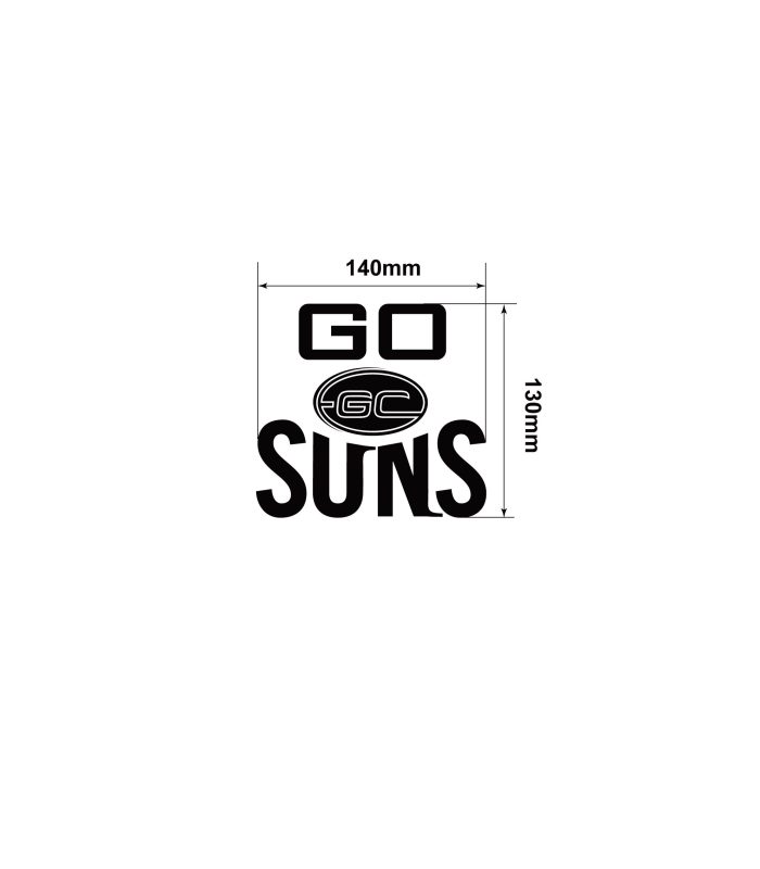 AFL-Go-Gold-Coast-Suns-Vehicle-Sticker-Car-Window-Decal-S-Size