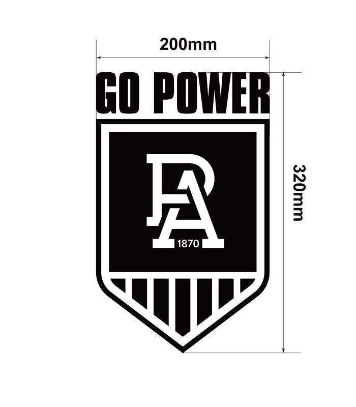 AFL Stickers-Go-Power-Port-Adelaide-Vehicle-Sticker-Car-Window-Decal-M-Size