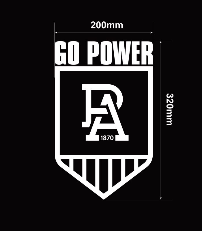 AFL Stickers-Go-Power-Port-Adelaide-Vehicle-Sticker-Car-Window-Decal-M-Size