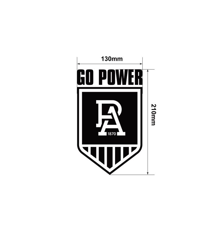 AFL Stickers-Go-Power-Port-Adelaide-Vehicle-Sticker-Car-Window-Decal-Small-Size