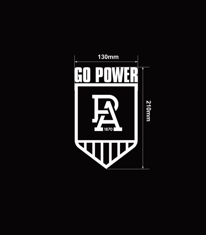 AFL Stickers-Go-Power-Port-Adelaide-Vehicle-Sticker-Car-Window-Decal-Small-Size