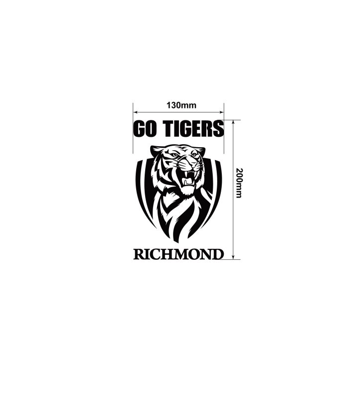 AFL-Go-Tigers-Richmond-Vehicle-Sticker-Car-Window-Decal-S-Size