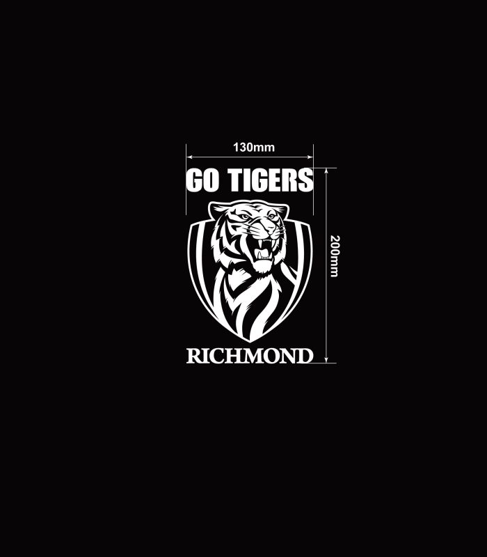 AFL-Go-Tigers-Richmond-Vehicle-Sticker-Car-Window-Decal-S-Size2