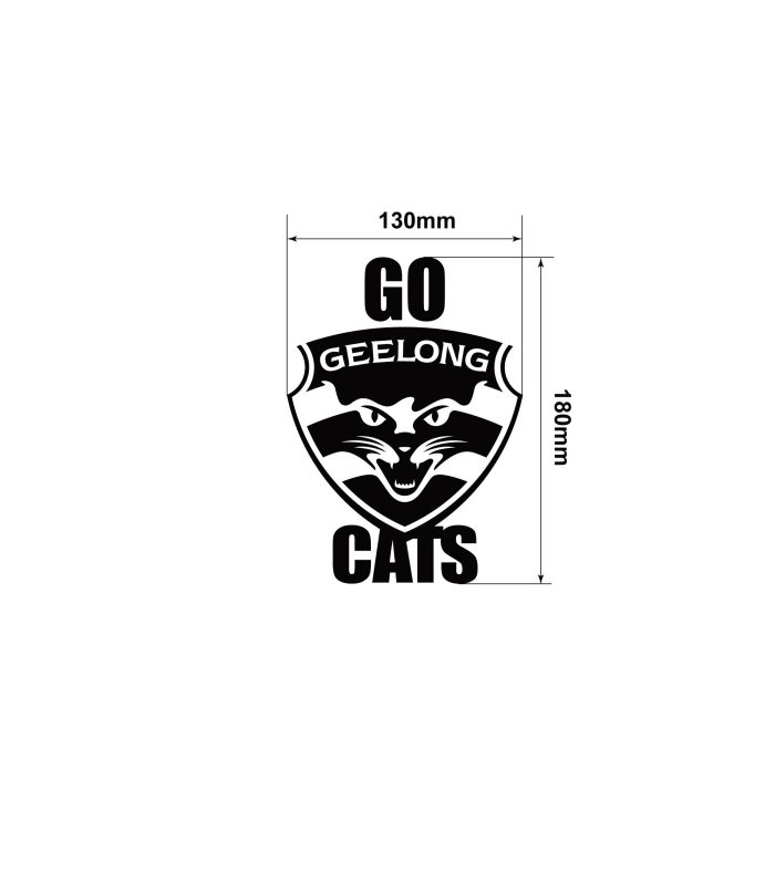 Brushed-Black-AFL-Go-Geelong-Cats-Vehicle-Sticker-Car-Window-Decal-S-Size-1