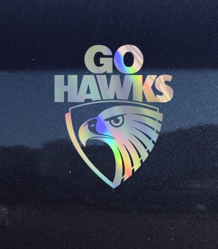 Chrome-Rainbow-AFL-GO-Hawthorn-Vehicle-Sticker-Car-Window-Decal