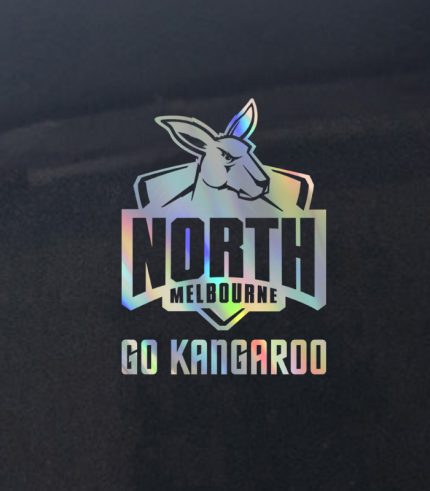 Chrome-Rainbow-AFL-Go-Kangaroo-North-Melbourne-Vehicle-Sticker-Car-Window-Decal