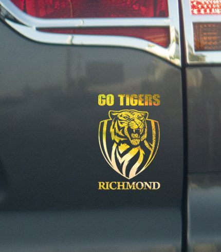 Metal-Gold-AFL-Go-Tigers-Richmond-Vehicle-Sticker-Car-Window-Decal-feedback