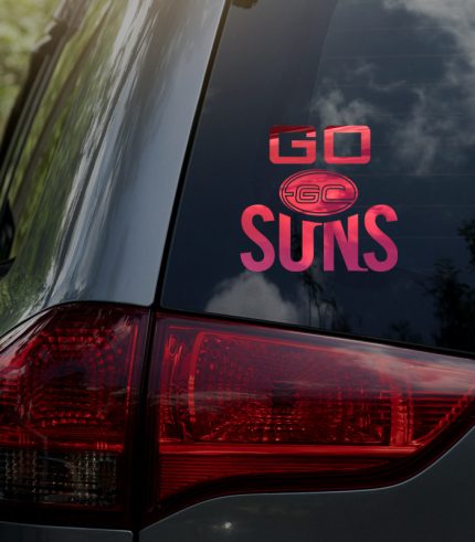 Mirror-Red-AFL-Go-Gold-Coast-Suns-Vehicle-Sticker-Car-Window-Decal-feedback