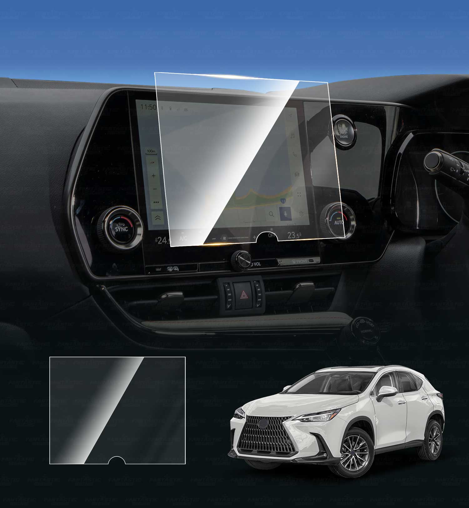 thumbnail image 2 of Car GPS Navigation Protective Film For Lexus RX 350 450 2023 2024 LCD Screen Tempered Glass Protective Film 2 of 9